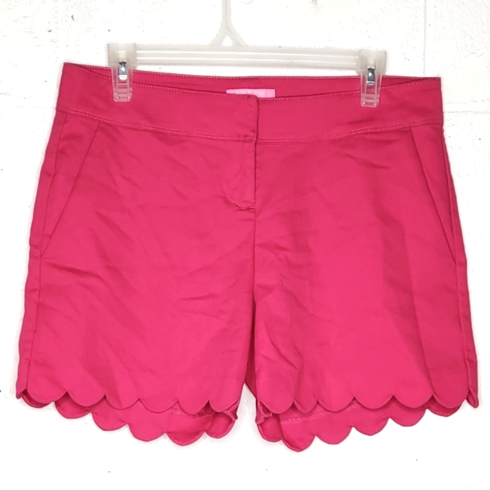 Isaac Mizrahi Pink Scalloped Shorts